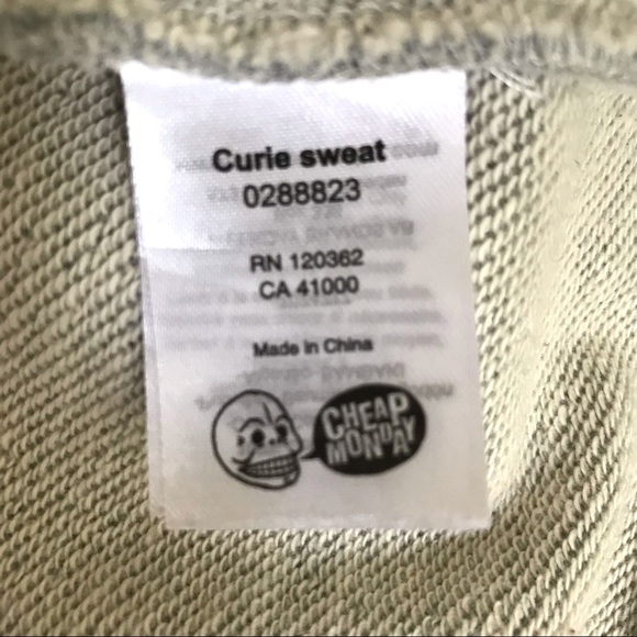 Cheap Monday Curie Sweat Pullover Gray Tie Front - Picture 7 of 9